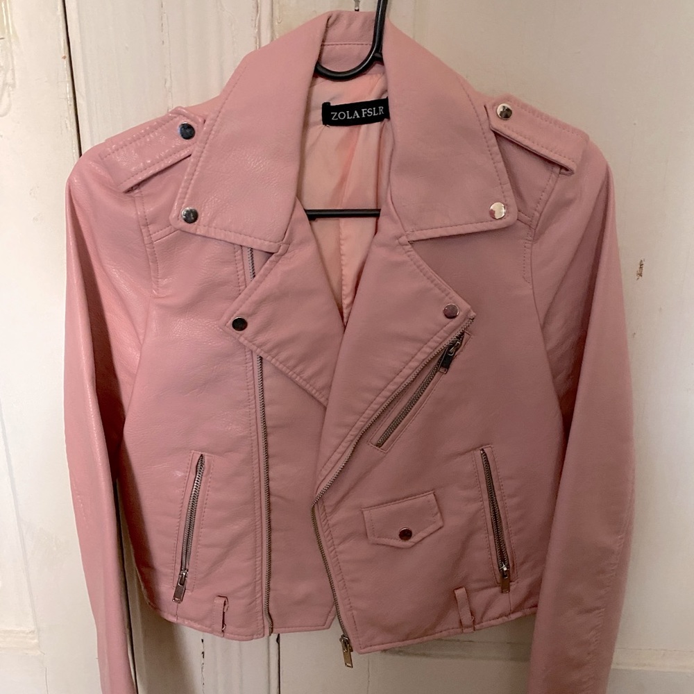 Pink leather jacket
